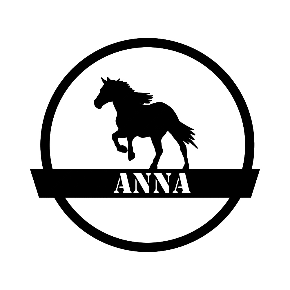 Kruhový monogram kůň na míru